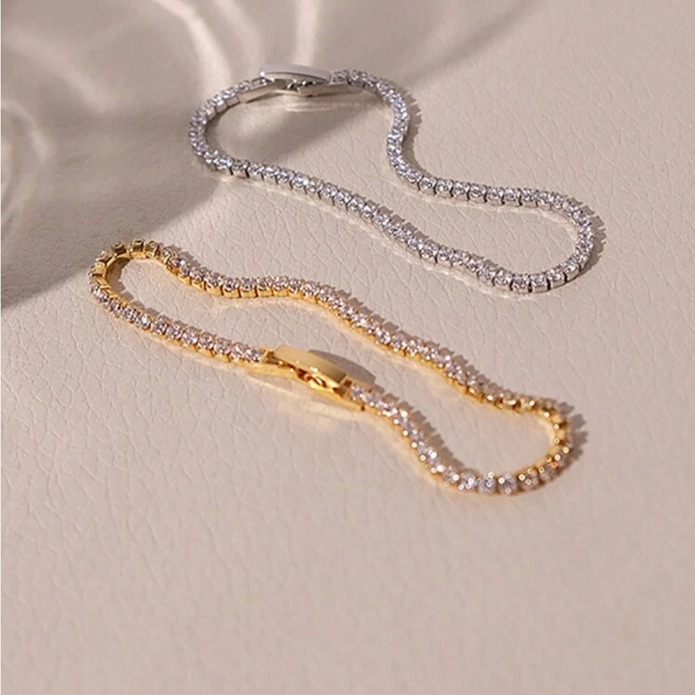 Elegant Gold and Silver Tennis Bracelets